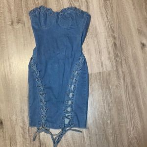 (Small) FASHIONNOVA Light Denim Mini Dress